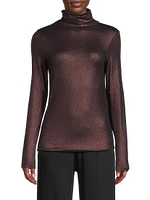 Soft Touch Metallic Turtleneck Sweater