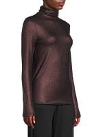 Soft Touch Metallic Turtleneck Sweater