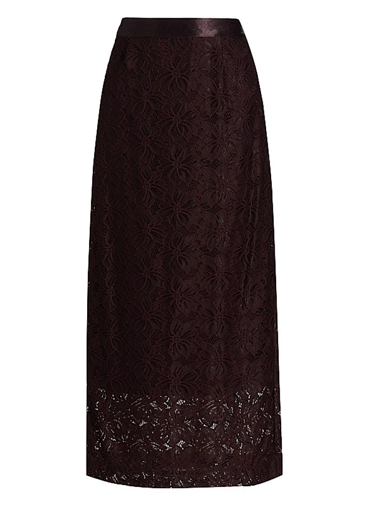Marjorie Lace Pencil Midi-Skirt