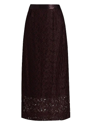 Marjorie Lace Pencil Midi-Skirt