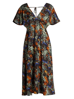 Cecile Flutter Sleeve Midi-Dress