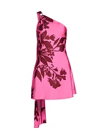 Tehr Floral One-Shoulder Minidress