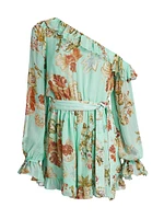 Rohi Floral Ruffled One-Shoulder Minidress