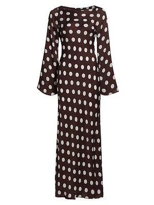 Tira Polkadot Silk Maxi Dress