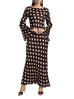 Tira Polkadot Silk Maxi Dress