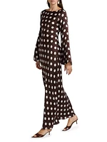 Tira Polkadot Silk Maxi Dress