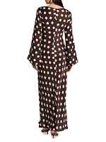 Tira Polkadot Silk Maxi Dress