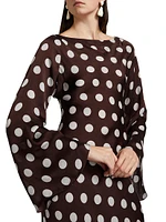 Tira Polkadot Silk Maxi Dress