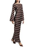 Tira Polkadot Silk Maxi Dress