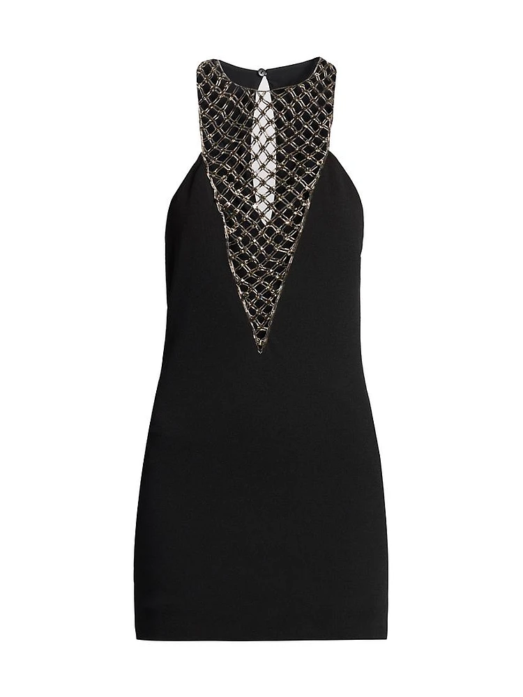 Beaded & Crocheted Minidress