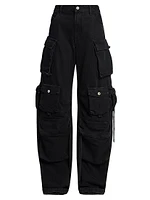 Cotton Wide-Leg Cargo Pants