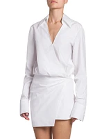 Gathered Cotton Shirtdress