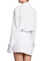 Gathered Cotton Shirtdress