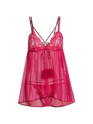 Aria Pom-Pom Trim Babydoll