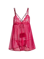 Aria Pom-Pom Trim Babydoll