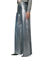 The Mia Coated High-Rise Wide-Leg Jeans