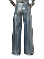 The Mia Coated High-Rise Wide-Leg Jeans