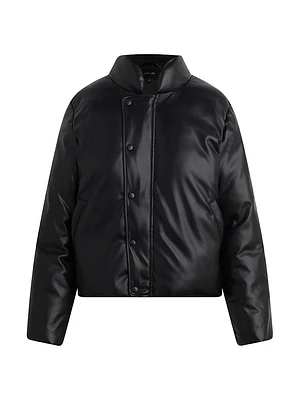 The Kiki Padded Faux Leather Bomber Jacket