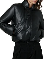 The Kiki Padded Faux Leather Bomber Jacket