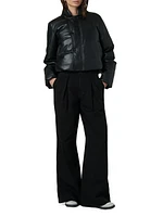 The Kiki Padded Faux Leather Bomber Jacket