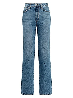 The Margot Embellished High-Rise Straight-Leg Jeans