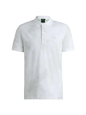 Polo Shirt with Decorative Reflective Print