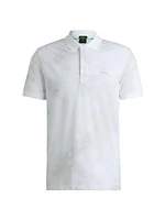 Polo Shirt with Decorative Reflective Print