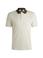 Slim Fit Polo Shirt with Collar Stripes