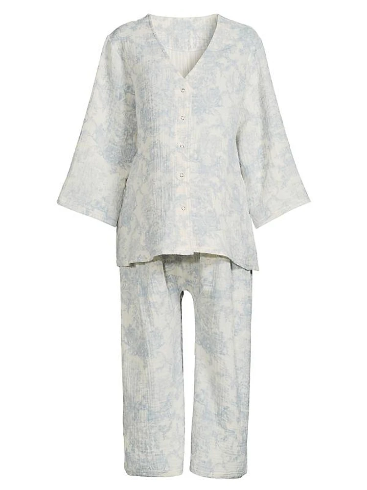 Toile Print Muslin Gauze Nursing Set