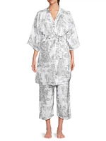 Toile Print Robe & Pants Set