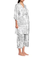 Toile Print Robe & Pants Set