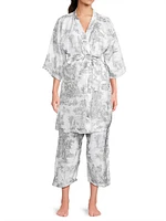 Toile Print Robe & Pants Set