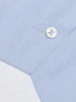 Cropped Logo Elastic Button-Front Shirt