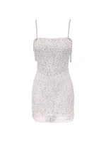 Farrah Imitation Pearl-Embellished Sequined Minidress