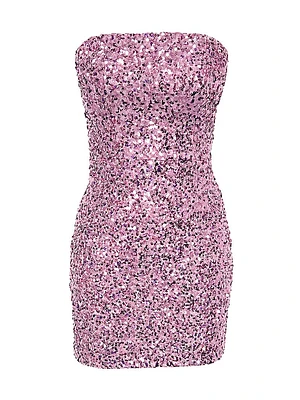 Kyla Sequined Strapless Minidress