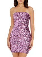 Kyla Sequined Strapless Minidress