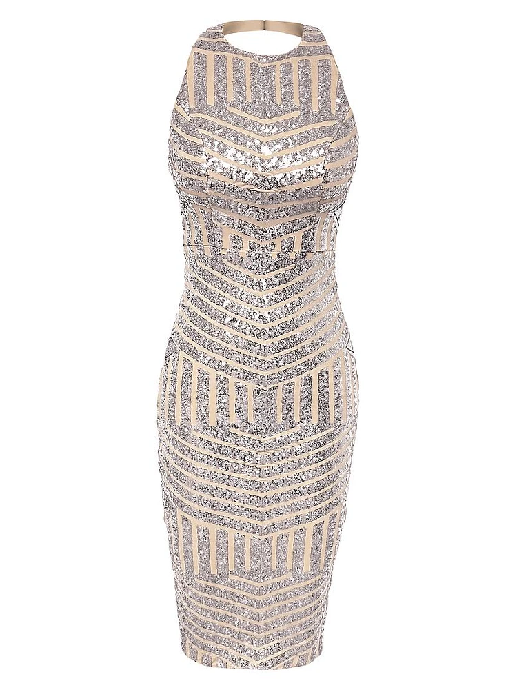 Cleo Sequined Halterneck Midi Dress