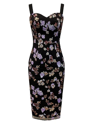 Nicole Sequin-Embellished Body-Con Midi-Dress