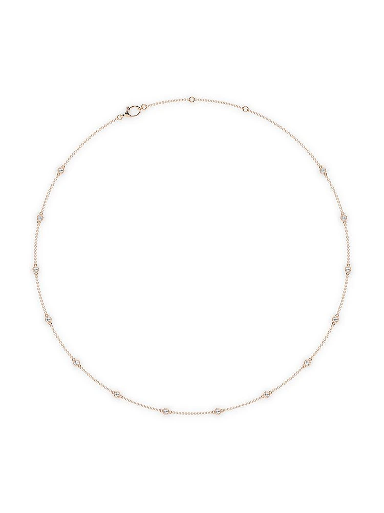 14K Rose Gold & -Diamond Station Necklace/0.70-2.10 TCW