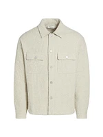 Textured Terry Double-Pocket Shirt Jacket