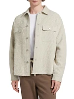 Textured Terry Double-Pocket Shirt Jacket
