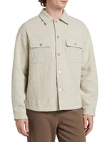 Textured Terry Double-Pocket Shirt Jacket