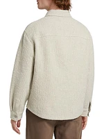 Textured Terry Double-Pocket Shirt Jacket