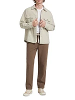 Textured Terry Double-Pocket Shirt Jacket
