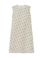 Embroidered Sleeveless Shift Dress