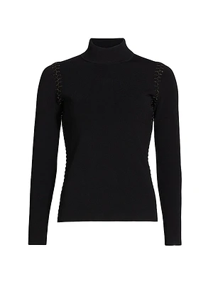 The Nina Whipstitched Turtleneck Sweater