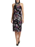 Aldana Embellished Sleeveless Midi-Dress