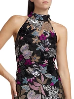 Aldana Embellished Sleeveless Midi-Dress