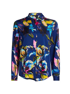 The Madeline Daphne Garden Floral Silk Shirt