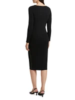 The Maddie Rib-Knit Sweetheart Midi-Dress